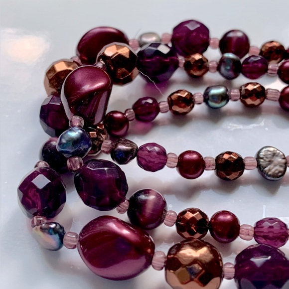 Cookie Lee Jewelry - 💟 Freshwater Pearl & Faceted Multi-bead Set of 3 Bracelets by Cookie Lee